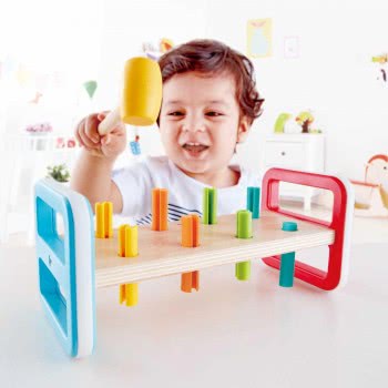 Hape Early Explorer Ξύλινο Σετ Σφηνώματα Rainbow Pounder E0506 6943478026421