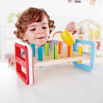 Hape Early Explorer Ξύλινο Σετ Σφηνώματα Rainbow Pounder E0506 6943478026421