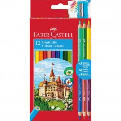 Faber-Castell 12 Colour Ecopencils And 3 Bicolour And 1 Sharpener 110312 7891360595540