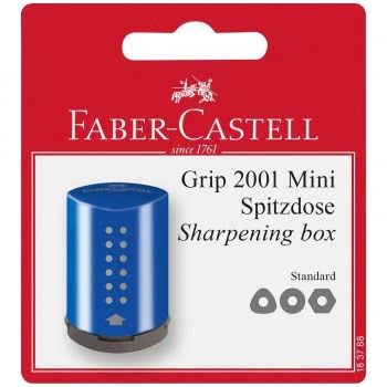 Faber-Castell Mini Grip 2001 Ξύστρα - Κόκκινη, Μπλε - 2 Χρώματα 183788 4005401837886
