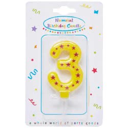 PROCOS Decorata Party Numeral Candles No. 3 089166 5201184891667