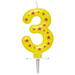 PROCOS Decorata Party Numeral Candles No. 3 089166 5201184891667