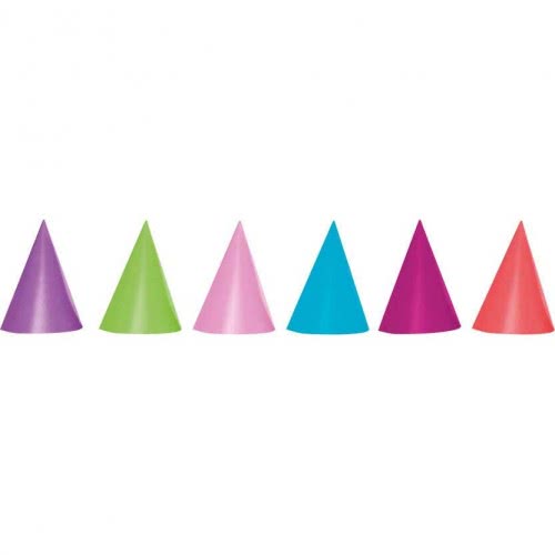 PROCOS Decorata Party Unicolour Hats - 6Pcs 089179 5201184891797