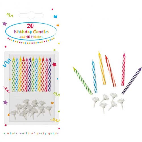 PROCOS Decorata 20 Κεράκια Γενεθλίων Με 10 Βάσεις - 20Τμχ 006651 5201184066515