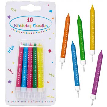 PROCOS Decorate Printed Birthday Candles With Holders - 10Pcs 006380 5201184063804
