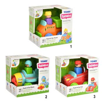 TOMY Toomies Push And Go Αυτοκίνητο, Αεροπλάνο, Φορτηγό - 3 Σχέδια 1000-11012 5011666010123