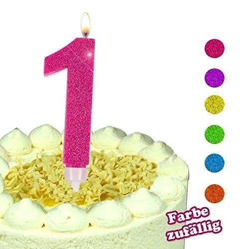 OEM Κεριά Happy Birthday Glitter Maxi No. 1 - 6 Χρώματα 942005 4032722942005