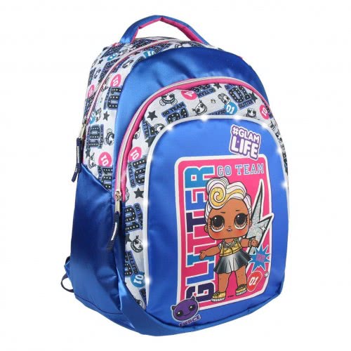 Cerda L.O.L. Surprise Glitter Go Team Glam Life Τσάντα Πλάτης Με Φωτάκια DJ 2100002582 8427934275533