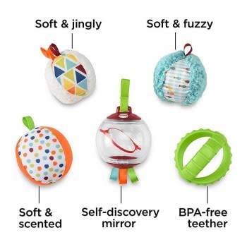 Mattel Μαλακές Μπάλες Δραστηριοτήτων - Five Senses Activity Balls FXC32 887961687545