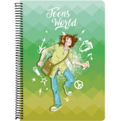 A&G PAPER Teens World Spiral Notebook B5 17Χ24 Cm 4 Subjects - 10 Designs 032111 5203296321117