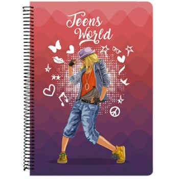 A&G PAPER Teens World Τετράδιο Σπιράλ B5 17Χ24 Εκ. 2 Θεμάτων - 10 Σχέδια 032109 5203296321094