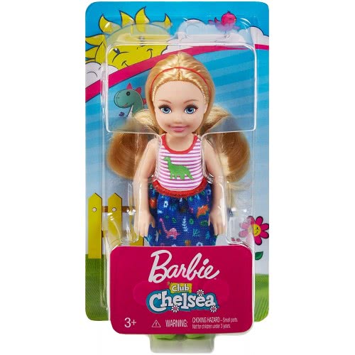 Mattel Barbie Club Chelsea: Ξανθιά Κούκλα Με Μπλουζάκι Δεινόσαυρος DWJ33 / FXG82 887961690996
