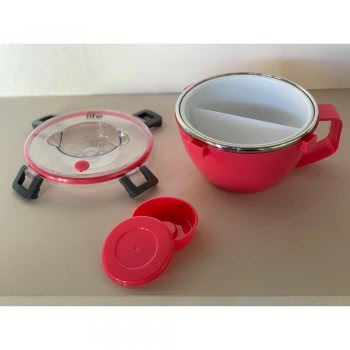 eco life Round Double Wall Lunch Box - Thermos 850Ml - Blue 33-BO-9070 5208009000532