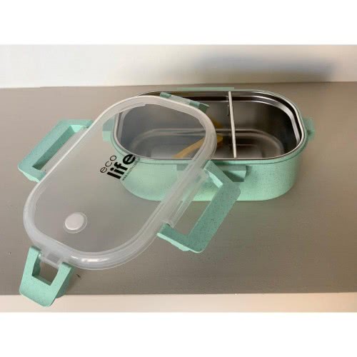 eco life Light Green Φαγητοδοχείο Με Χώρισμα 900Ml - Πράσινο 33-BO-9074 5208009000556