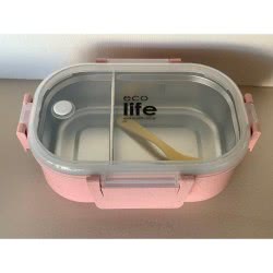 eco life Light Pink Φαγητοδοχείο Με Χώρισμα 900Ml - Ροζ 33-BO-9073 5208009000549