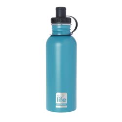 eco life Μεταλλικό Μπουκάλι 600Ml Aqua (Matte) - Γαλάζιο 33-BO-1012 5208009001874