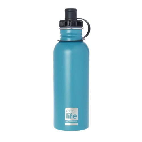 eco life Μεταλλικό Μπουκάλι 600Ml Aqua (Matte) - Γαλάζιο 33-BO-1012 5208009001874