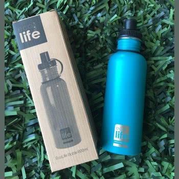 eco life Μεταλλικό Μπουκάλι 600Ml Aqua (Matte) - Γαλάζιο 33-BO-1012 5208009001874