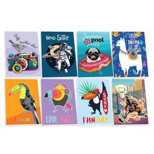 SKAG Neon Kidz Τετράδιο Καρφίτσα 40 Φύλλων 17X25 Cm - 8 Σχέδια 250795 5201303250795
