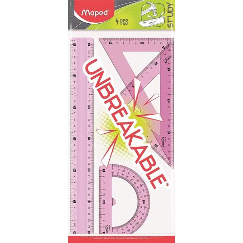 Maped Study Unbreakable Σετ Γεωμετρικά Όργανα 4 Τεμαχίων Με Χάρακα 30Cm 981701 3154149817016