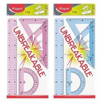 Maped Study Unbreakable Σετ Γεωμετρικά Όργανα 4 Τεμαχίων Με Χάρακα 30Cm 981701 3154149817016