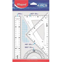Maped 4 Pieces Geometry Set Clear With 20Cm Ruler 242820 3154142428202