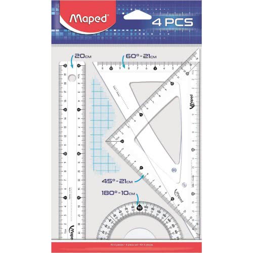 Maped Μέσαιο Σετ Οργάνων Γεωμετρίας Cristal 242 4Τμχ 242820 3154142428202