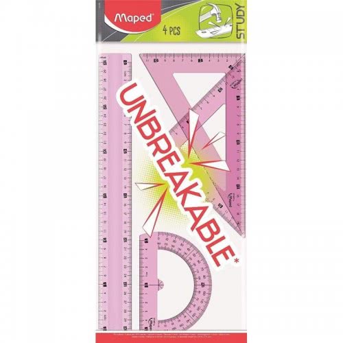 Maped Study Unbreakable Σετ Γεωμετρικά Όργανα 4 Τεμαχίων Με Χάρακα 20Cm 981703 3154149817030