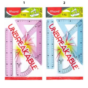 Maped Study Unbreakable Drawing Set 4 Pcs With Ruler Cm. 20 981703 3154149817030