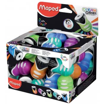 Maped Clean Grip Sharpener Single - 5 Colours 014111 3154140141110