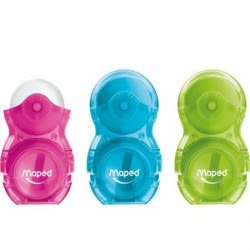 Maped Duo Loopy 1 Hole Sharpener Eraser Tranlucent 049111 3154140491116