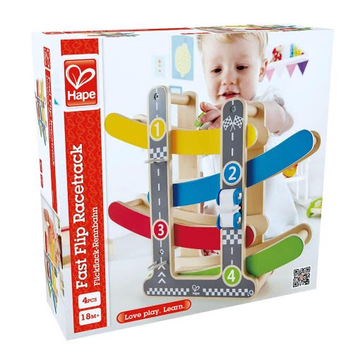 Hape Early Explorer Fast Flip Racetrack Wooden Toy E0438 6943478014329