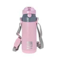 eco life Μεταλλικό Θερμός Με Καλαμάκι 400Ml - Ροζ 33-BO-3007 5208009001782