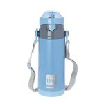 eco life Μεταλλικό Θερμός Με Καλαμάκι 450Ml - Μπλε 33-BO-3008 5208009001799
