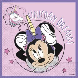 PROCOS Disney Minnie Unicorn Dreams Three-Ply Paper Napkins 33X33cm - 20 Pieces 090992 5201184909928