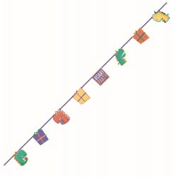PROCOS Dinosaur Roar Party Die-Cut Banner (8 Flags) - 1 Piece 090566 5201184905661
