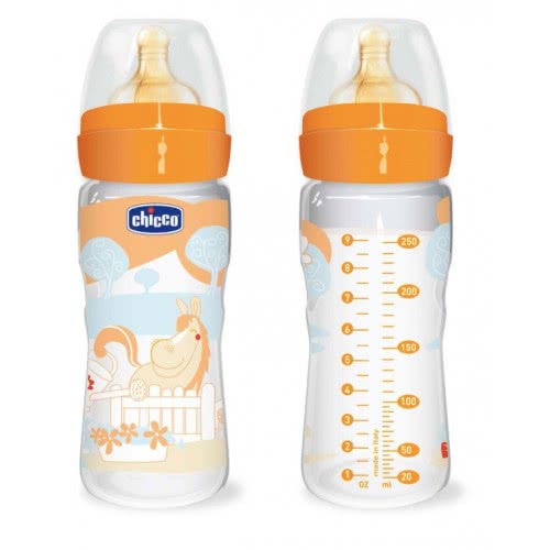 Chicco Μπιμπερό Πλαστικό Well Being 250Ml Ρυθμιζόμενο 70704-01 8033828710723