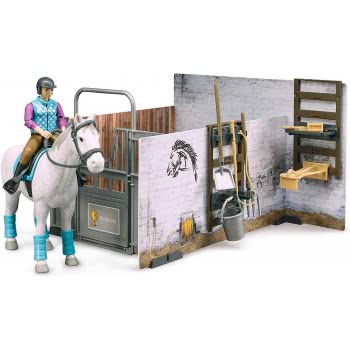 bruder Bworld Horse Barn Στάβλος Με Άλογο Και Αναβάτρια 62506 4001702625061
