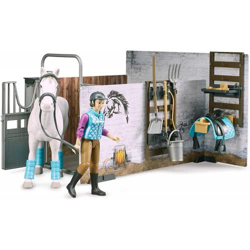 bruder Bworld Horse Barn Στάβλος Με Άλογο Και Αναβάτρια 62506 4001702625061