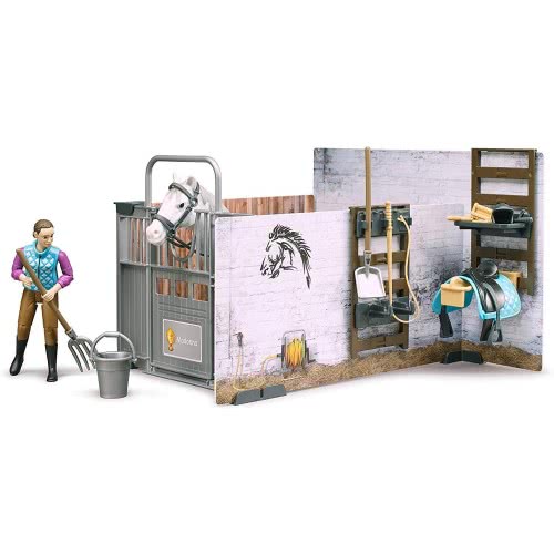 bruder Bworld Horse Barn Στάβλος Με Άλογο Και Αναβάτρια 62506 4001702625061