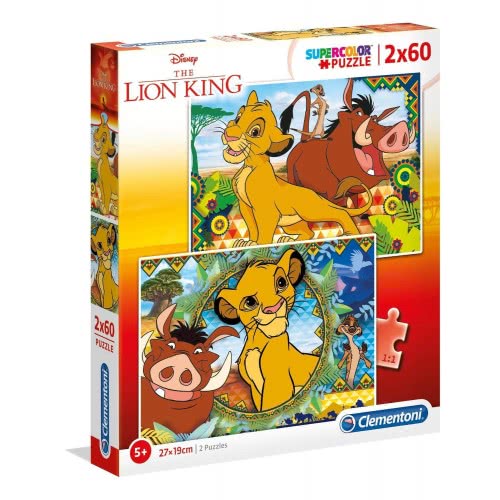 Clementoni Kids Puzzle Super Color Lion King 2X60 Pcs 1200-21604 | Toys ...