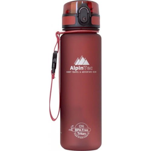 AlpinTec Water Canteen 500Ml Bpa Free Fast Open Dark Red S-500DR 4891327705367