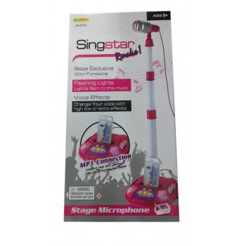 Toys-shop Choice Sing Star Rocks Stage Microphone With Base, Sounds, Lights And MP3 - 2 Colours JM083029 6990119830299