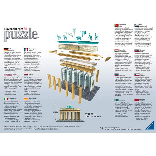 Ravensburger 3D Puzzle Maxi 216 Pieces Brandenburg Gate Building 12551 4005556125517