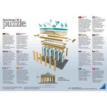 Ravensburger 3D Puzzle Maxi 216 Pieces Brandenburg Gate Building 12551 4005556125517