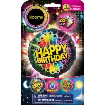 Giochi Preziosi Illooms - Μεγάλο Φωτεινό Μπαλόνι Happy Birthday Foil LLM08000 8056379089278
