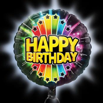 Giochi Preziosi Illooms - Μεγάλο Φωτεινό Μπαλόνι Happy Birthday Foil LLM08000 8056379089278