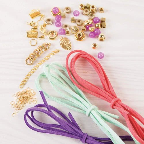 Make It Real Gold Link Suede Bracelets 49280 695929012076