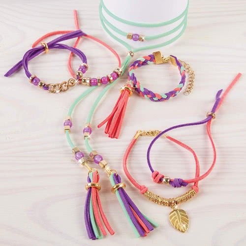 Make It Real Gold Link Suede Bracelets 49280 695929012076