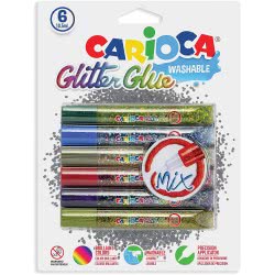 CARIOCA Glitter Glue Mix 6 Pieces 42112 8003511421120